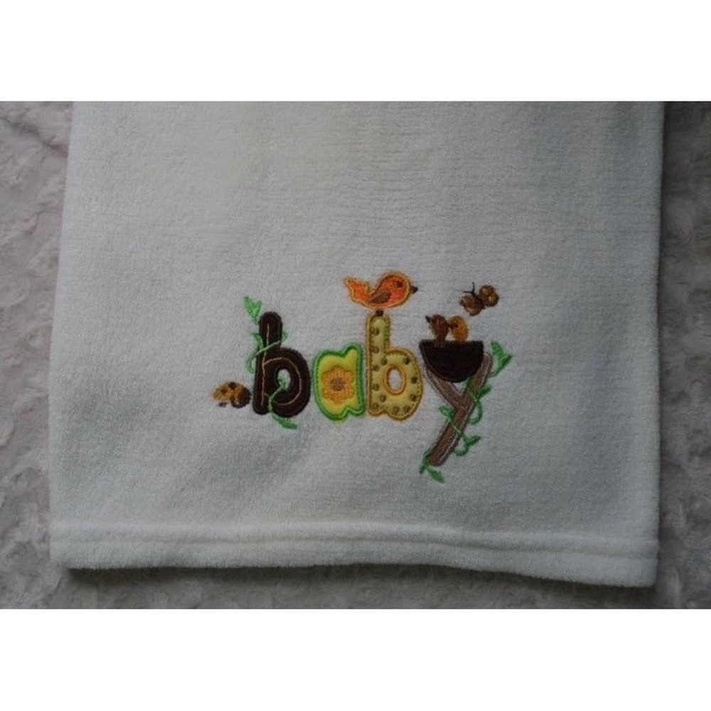 Snugly Baby Bird Blanket Cream Off White Brown Nest Butterfly Security Lovey